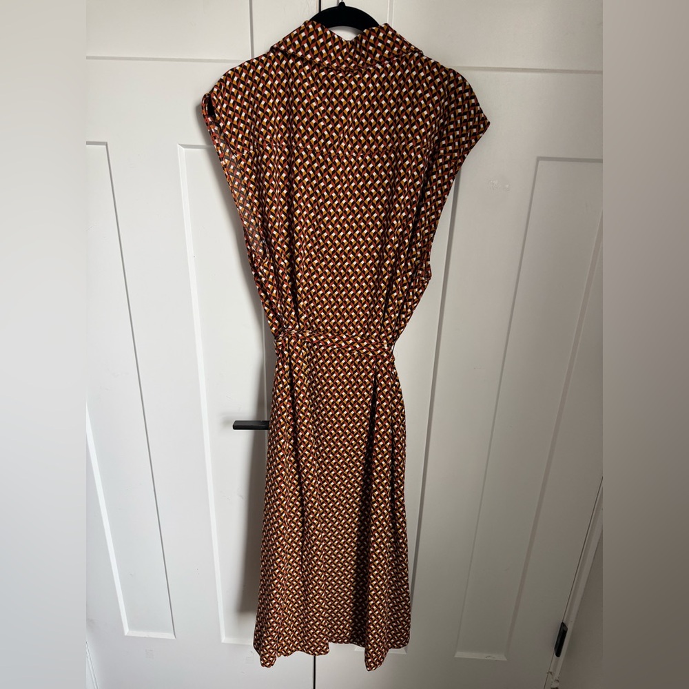 Michael Kors Brown Printed Midi Dress - Picture 6 of 10